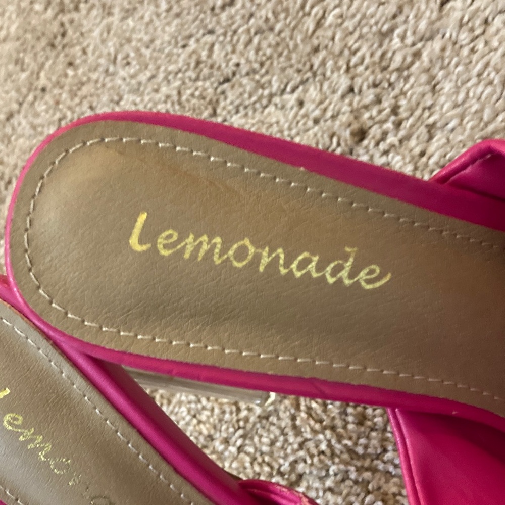 Lemonade Pink Bow Heeled Sandals - Picture 3 of 8